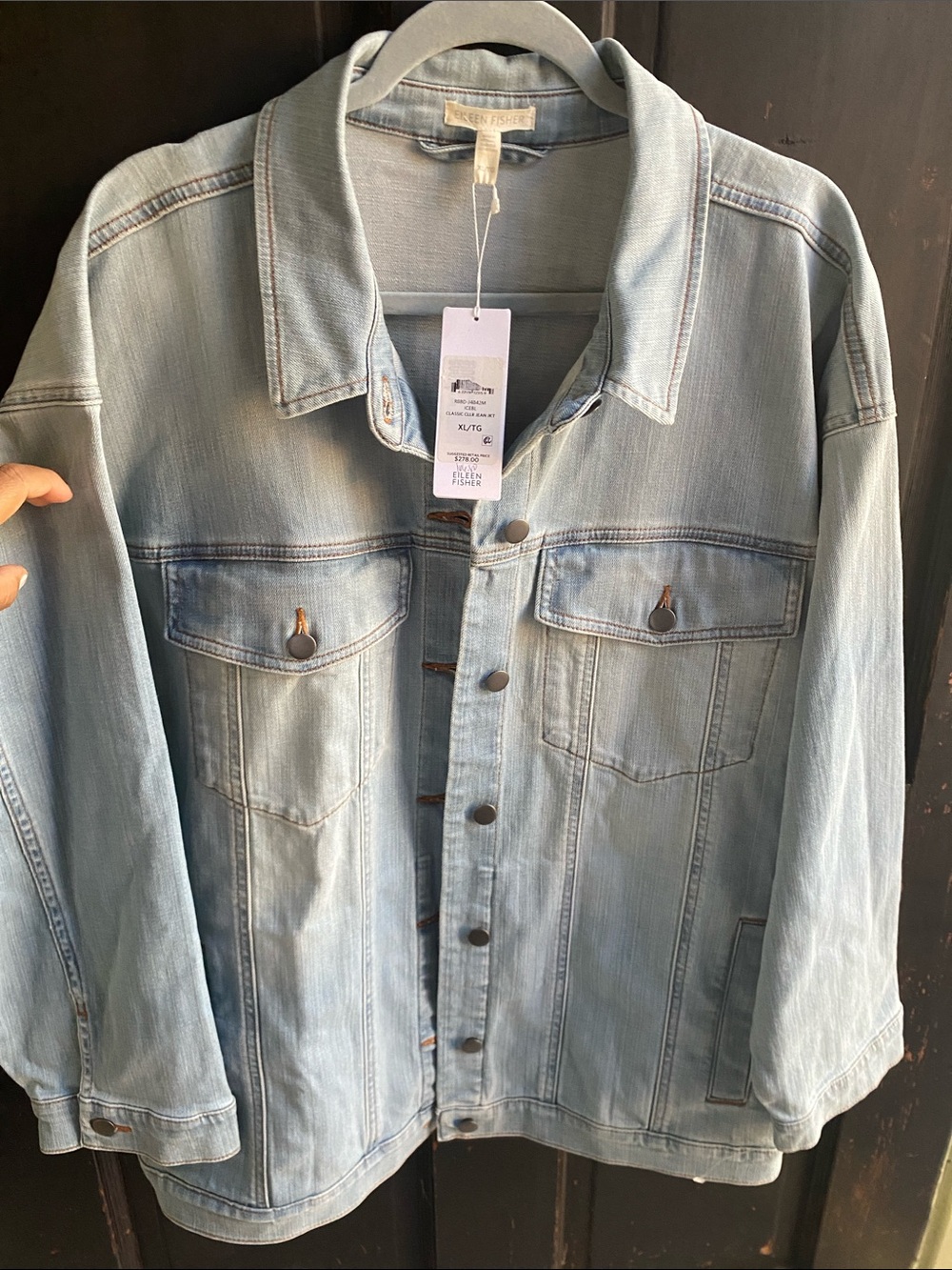 Eileen Fisher Light Blue Denim Jacket